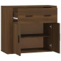 vidaXL Aparador de madera contrachapada marrón roble 80x33x70 cm