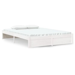 vidaXL Estructura de cama de madera maciza blanca 140x190 cm