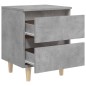 vidaXL Mesita de noche con patas madera pino gris hormigón 40x35x50 cm