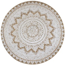 vidaXL Alfombra redonda 150 cm yute trenzado estampado