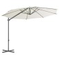 vidaXL Sombrilla voladiza con poste de acero arena 300 cm vidaXL Sombrilla voladiza con poste de acero arena 300 cm