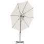 vidaXL Sombrilla voladiza con poste de acero arena 300 cm vidaXL Sombrilla voladiza con poste de acero arena 300 cm