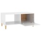 vidaXL Mesa de centro madera contrachapada blanco brillo 89,5x50x40 cm vidaXL Mesa de centro madera contrachapada blanco brillo 89,5x50x40 cm