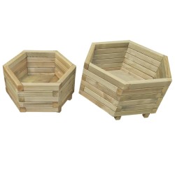 vidaXL Juego de arriates 2 unidades madera de pino impregnada