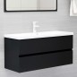 vidaXL Armario para lavabo madera contrachapada negro100x38,5x45 cm vidaXL Armario para lavabo madera contrachapada negro100x38,5x45 cm