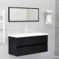 vidaXL Armario para lavabo madera contrachapada negro100x38,5x45 cm vidaXL Armario para lavabo madera contrachapada negro100x38,5x45 cm