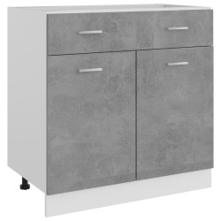 vidaXL Armario bajo cajón madera ingeniería gris hormigón 80x46x81,5cm