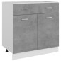 vidaXL Armario bajo cajón madera ingeniería gris hormigón 80x46x81,5cm