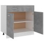 vidaXL Armario bajo cajón madera ingeniería gris hormigón 80x46x81,5cm