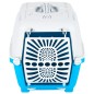vidaXL Transportín de mascota blanco azul polipropileno 55x36x36 cm vidaXL Transportín de mascota blanco azul polipropileno 55x36x36 cm