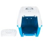 vidaXL Transportín de mascota blanco azul polipropileno 55x36x36 cm vidaXL Transportín de mascota blanco azul polipropileno 55x36x36 cm