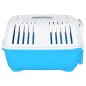 vidaXL Transportín de mascota blanco azul polipropileno 55x36x36 cm vidaXL Transportín de mascota blanco azul polipropileno 55x36x36 cm
