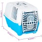 vidaXL Transportín de mascota blanco azul polipropileno 55x36x36 cm vidaXL Transportín de mascota blanco azul polipropileno 55x36x36 cm