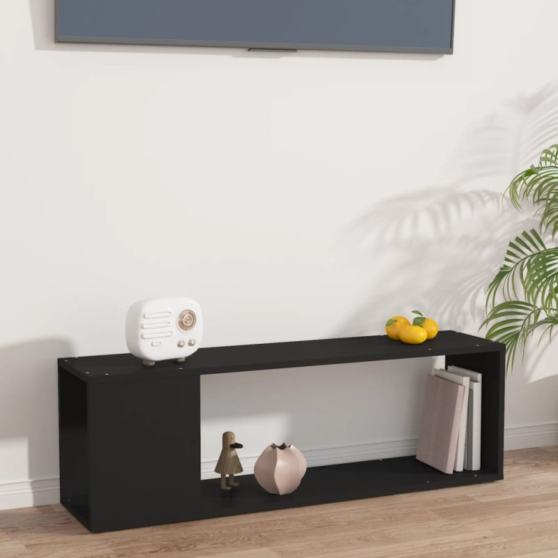 vidaXL Mueble para TV madera contrachapada negro 100x24x32 cm vidaXL Mueble para TV madera contrachapada negro 100x24x32 cm