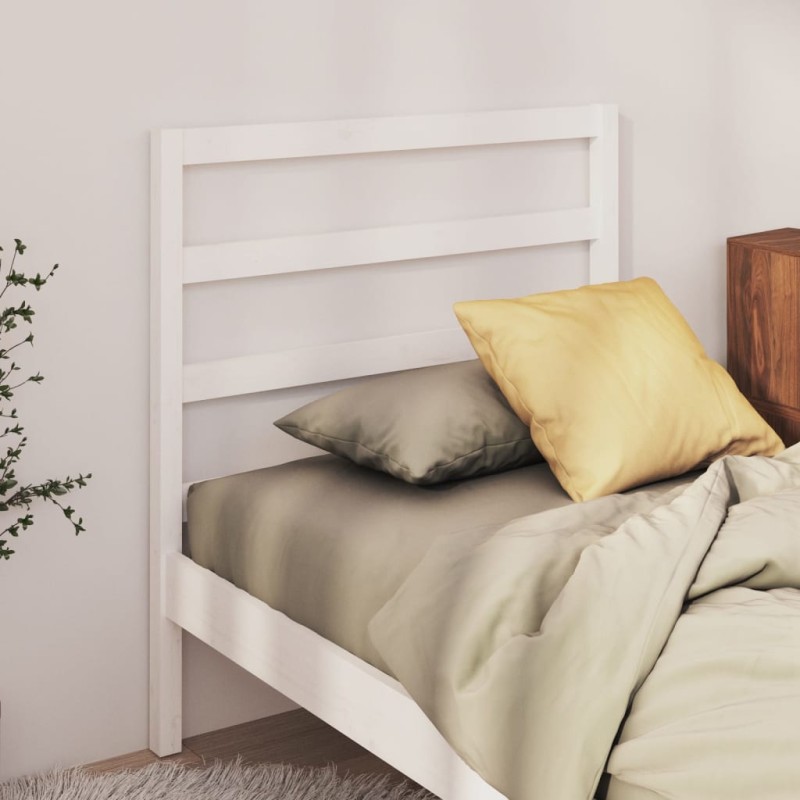 vidaXL Cabecero de cama madera maciza de pino blanco 96x4x100 cm