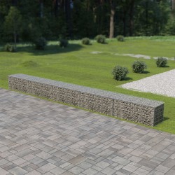 vidaXL Muro de gaviones con cubiertas acero galvanizado 600x50x50 cm