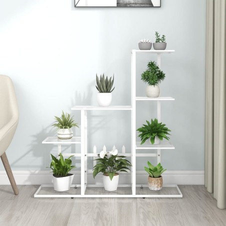 vidaXL Soporte de flores de metal blanco 94,5x25x88 cm