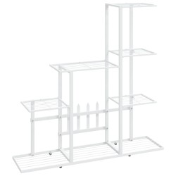vidaXL Soporte de flores de metal blanco 94,5x25x88 cm