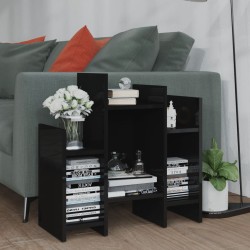 vidaXL Armario auxiliar madera contrachapada negro brillo 60x26x60 cm