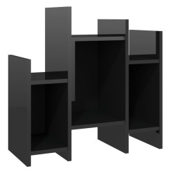 vidaXL Armario auxiliar madera contrachapada negro brillo 60x26x60 cm