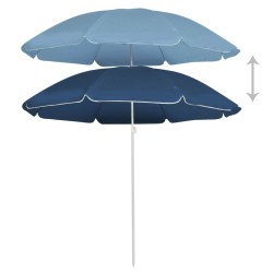 vidaXL Sombrilla de jardín con poste de acero azul 180 cm