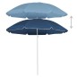 vidaXL Sombrilla de jardín con poste de acero azul 180 cm vidaXL Sombrilla de jardín con poste de acero azul 180 cm