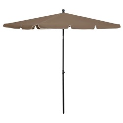 vidaXL Sombrilla de jardín con palo gris taupe 210x140 cm