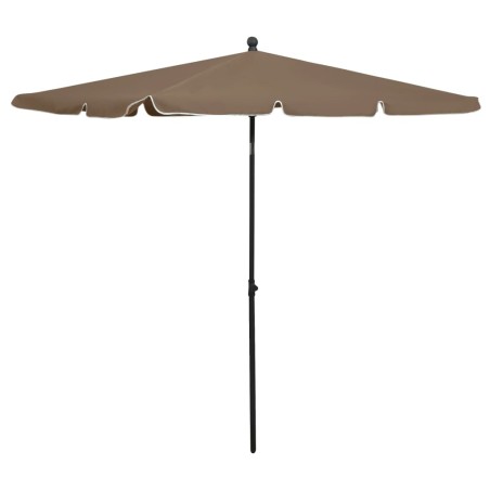 vidaXL Sombrilla de jardín con palo gris taupe 210x140 cm