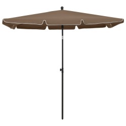 vidaXL Sombrilla de jardín con palo gris taupe 210x140 cm