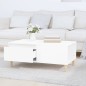 vidaXL Mesa de centro madera contrachapada blanco brillo 90x50x36,5 cm vidaXL Mesa de centro madera contrachapada blanco brillo 90x50x36,5 cm