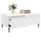 vidaXL Mesa de centro madera contrachapada blanco brillo 90x50x36,5 cm vidaXL Mesa de centro madera contrachapada blanco brillo 90x50x36,5 cm