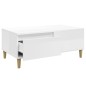 vidaXL Mesa de centro madera contrachapada blanco brillo 90x50x36,5 cm vidaXL Mesa de centro madera contrachapada blanco brillo 90x50x36,5 cm