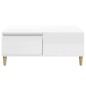 vidaXL Mesa de centro madera contrachapada blanco brillo 90x50x36,5 cm vidaXL Mesa de centro madera contrachapada blanco brillo 90x50x36,5 cm