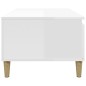 vidaXL Mesa de centro madera contrachapada blanco brillo 90x50x36,5 cm vidaXL Mesa de centro madera contrachapada blanco brillo 90x50x36,5 cm