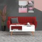 vidaXL Mesa de centro madera ingeniería blanco brillo 100x49,5x43 cm vidaXL Mesa de centro madera ingeniería blanco brillo 100x49,5x43 cm