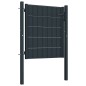 vidaXL Puerta de valla de PVC y acero gris antracita 100x81 cm vidaXL Puerta de valla de PVC y acero gris antracita 100x81 cm