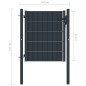 vidaXL Puerta de valla de PVC y acero gris antracita 100x81 cm vidaXL Puerta de valla de PVC y acero gris antracita 100x81 cm
