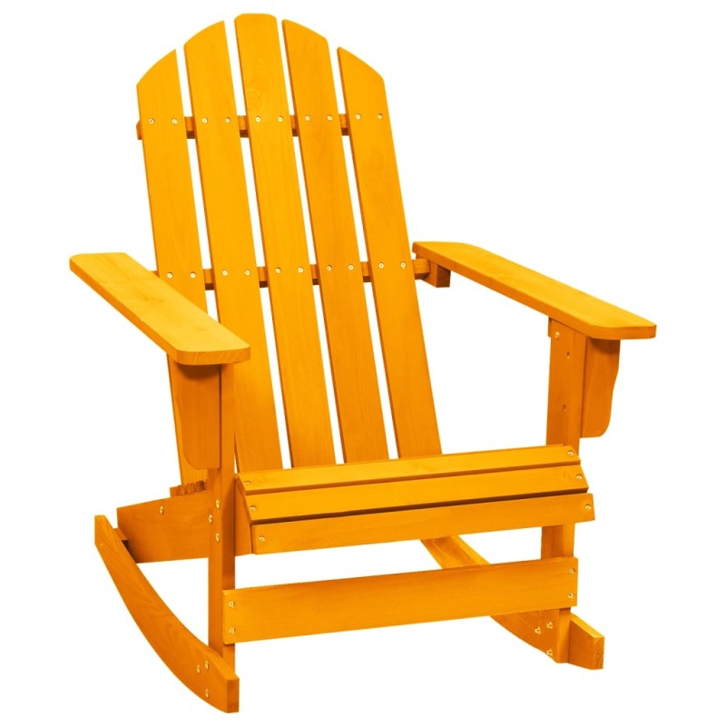 vidaXL Silla mecedora de jardín Adirondack madera maciza abeto naranja vidaXL Silla mecedora de jardín Adirondack madera maciza abeto naranja