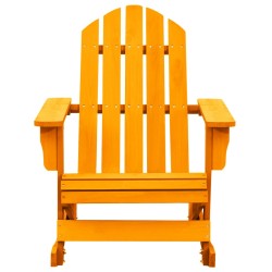 vidaXL Silla mecedora de jardín Adirondack madera maciza abeto naranja