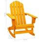 vidaXL Silla mecedora de jardín Adirondack madera maciza abeto naranja vidaXL Silla mecedora de jardín Adirondack madera maciza abeto naranja