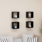 vidaXL Estantes cubo de pared 4 unidades negro brillo 22x15x22 cm vidaXL Estantes cubo de pared 4 unidades negro brillo 22x15x22 cm