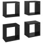 vidaXL Estantes cubo de pared 4 unidades negro brillo 22x15x22 cm vidaXL Estantes cubo de pared 4 unidades negro brillo 22x15x22 cm