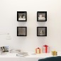 vidaXL Estantes cubo de pared 4 unidades negro brillo 22x15x22 cm vidaXL Estantes cubo de pared 4 unidades negro brillo 22x15x22 cm
