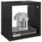vidaXL Estantes cubo de pared 4 unidades negro brillo 22x15x22 cm vidaXL Estantes cubo de pared 4 unidades negro brillo 22x15x22 cm