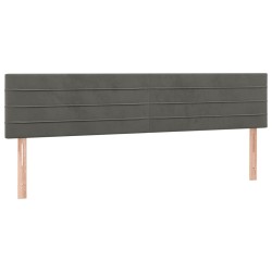 vidaXL Cabeceros 2 unidades de terciopelo gris oscuro 90x5x78/88 cm