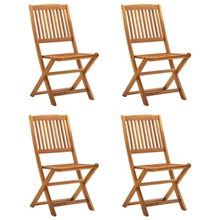 vidaXL Sillas plegables de jardín 4 unidades madera maciza de acacia 