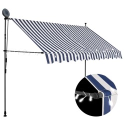 vidaXL Toldo manual retráctil con LED azul y blanco 250 cm