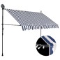 vidaXL Toldo manual retráctil con LED azul y blanco 250 cm vidaXL Toldo manual retráctil con LED azul y blanco 250 cm