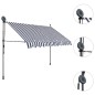 vidaXL Toldo manual retráctil con LED azul y blanco 250 cm vidaXL Toldo manual retráctil con LED azul y blanco 250 cm