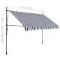vidaXL Toldo manual retráctil con LED azul y blanco 250 cm vidaXL Toldo manual retráctil con LED azul y blanco 250 cm
